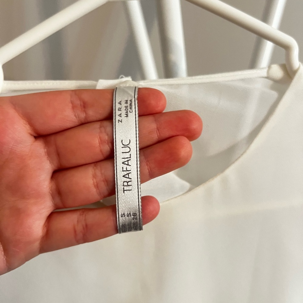 Zara Cream Long Sleeve Blouse - Picture 7 of 7